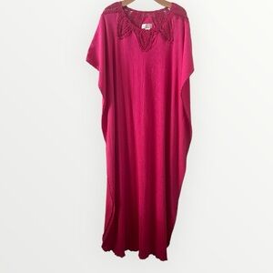 SOFT SURROUNDINGS Pink Crochet Caftan